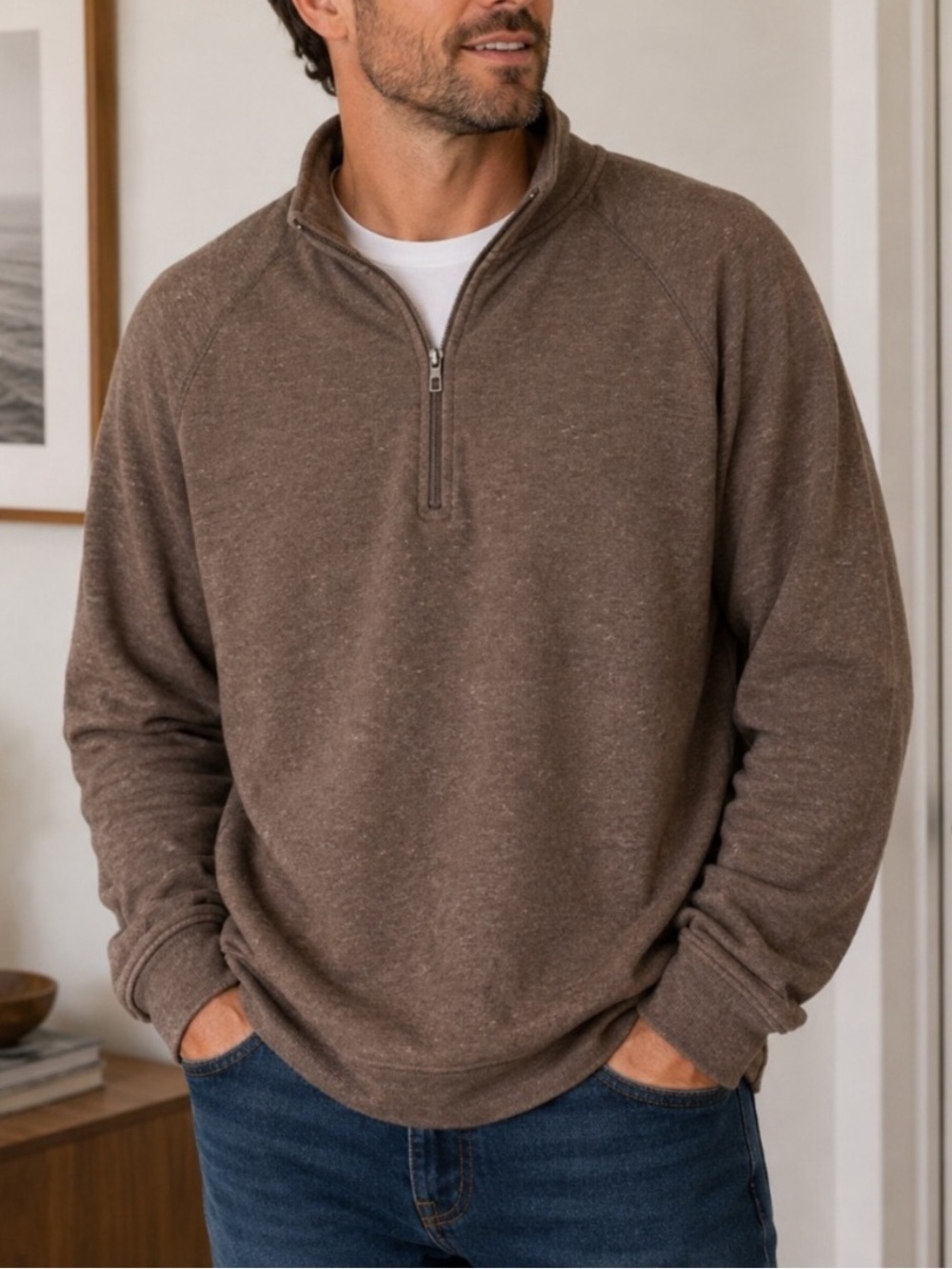Tommy Bahama Relax Brown Quarter Zip Pullover Sweater XXL - 54791